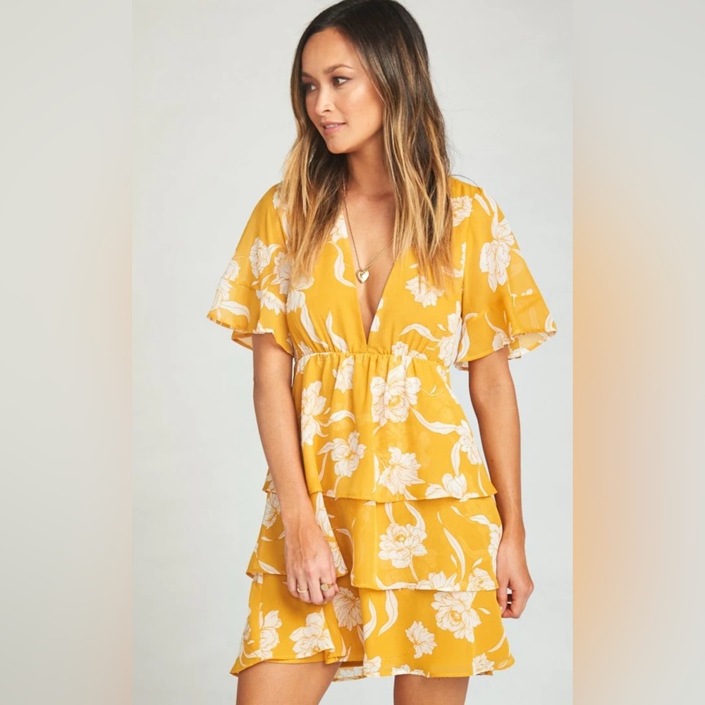 Show Me Your Mumu Dulce Dress Yellow Floral Sz Small